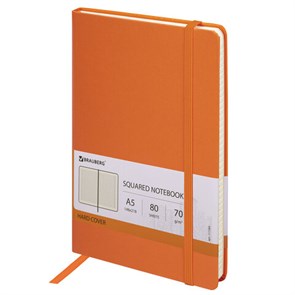 {{photo.Alt || photo.Description || 'Блокнот А5 (148x218 мм), BRAUBERG &quot;Metropolis&quot;, балакрон, 80 л., резинка, клетка, оранжевый, 111584'}}