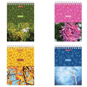 {{photo.Alt || photo.Description || 'Блокнот А5 146х205 мм, 60 л., гребень, картон, жесткая подложка, клетка, BRAUBERG, &quot;Четыре сезона&quot;, 129811'}}