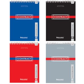 {{photo.Alt || photo.Description || 'Блокнот А5 146х205 мм, 80 л., гребень, мелованная картонная обложка, клетка, BRAUBERG, &quot;Contract&quot;, ассорти, 121724'}}