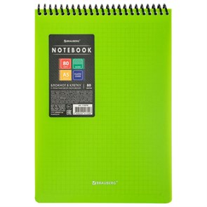 {{photo.Alt || photo.Description || 'Блокнот А5 80 л., спираль пластиковая, обложка пластик, клетка, BRAUBERG &quot;Metropolis&quot;, ЗЕЛЕНЫЙ, 115570'}}