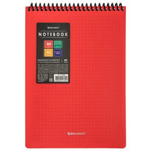 {{photo.Alt || photo.Description || 'Блокнот А5 80 л., спираль пластиковая, обложка пластик, клетка, BRAUBERG &quot;Metropolis&quot;, КРАСНЫЙ, 115568'}}