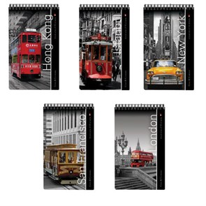 {{photo.Alt || photo.Description || 'Блокнот А5, 40 л., гребень, ламинированный картон, клетка, Альт, &quot;Города&quot;, (5 видов), 3-40-463'}}