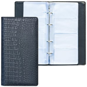 {{photo.Alt || photo.Description || 'Визитница на кольцах BRAUBERG &quot;Cayman&quot;, на 240 визиток, под кожу крокодила, черная, 231763'}}