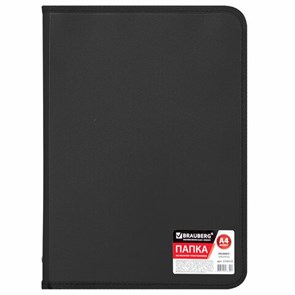 {{photo.Alt || photo.Description || 'Папка на молнии пластиковая BRAUBERG &quot;Стандарт&quot;, стандартная фактура, А4, 325х230 мм, матовая, черная, 224058'}}