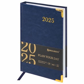 {{photo.Alt || photo.Description || 'Ежедневник датированный 2025 А5 138x213 мм BRAUBERG &quot;Senator&quot;, под кожу, синий, 115815'}}