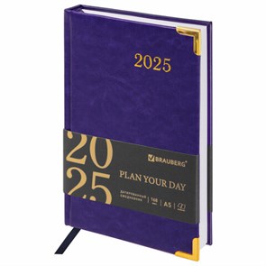 {{photo.Alt || photo.Description || 'Ежедневник датированный 2025 А5 138x213 мм BRAUBERG &quot;Senator&quot;, под кожу, фиолетовый, 115818'}}