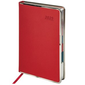 {{photo.Alt || photo.Description || 'Ежедневник датированный 2025 А5 148х218 мм GALANT &quot;Infinity Silver&quot;, под кожу, красный, 115722'}}