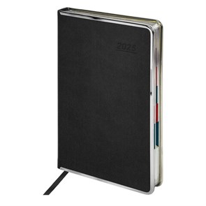 {{photo.Alt || photo.Description || 'Ежедневник датированный 2025 А5 148х218 мм GALANT &quot;Infinity Silver&quot;, под кожу, черный, 115720'}}