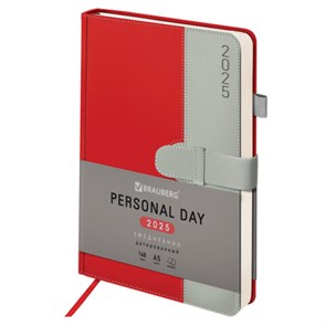 {{photo.Alt || photo.Description || 'Ежедневник датированный 2025, А5, 138х213 мм, BRAUBERG &quot;Esthetic&quot;, под кожу, держатель для ручки, застежка, красный/серый, 115925'}}