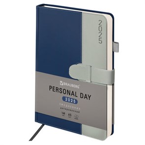 {{photo.Alt || photo.Description || 'Ежедневник датированный 2025, А5, 138х213 мм, BRAUBERG &quot;Esthetic&quot;, под кожу, держатель для ручки, застежка, синий/серый, 115927'}}