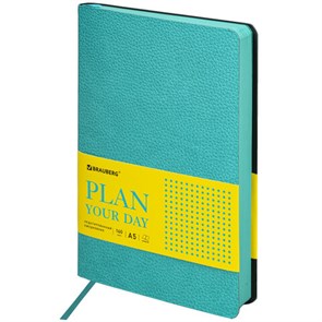 {{photo.Alt || photo.Description || 'Ежедневник недатированный А5 (138х213 мм) BRAUBERG &quot;Stylish&quot;, кожзам, гибкий, 160 л., бирюзовый, 111862'}}