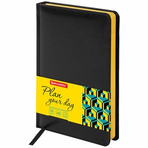 {{photo.Alt || photo.Description || 'Ежедневник недатированный А5 138x213 мм BRAUBERG &quot;Rainbow&quot;, под кожу, 136 л., черный/желтый, 113497'}}