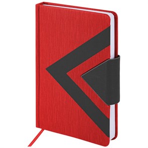 {{photo.Alt || photo.Description || 'Ежедневник недатированный А5 138x213 мм BRAUBERG &quot;Waves&quot; под кожу, застежка 160 л., красный/черный, 111874'}}