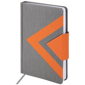 {{photo.Alt || photo.Description || 'Ежедневник недатированный А5 138x213 мм BRAUBERG &quot;Waves&quot; под кожу, застежка 160 л., серый/оранжевый, 111877'}}