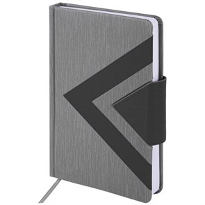 {{photo.Alt || photo.Description || 'Ежедневник недатированный А5 138x213 мм BRAUBERG &quot;Waves&quot; под кожу, застежка 160 л., черный/серый, 111875'}}