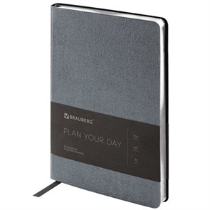 {{photo.Alt || photo.Description || 'Ежедневник недатированный А5 138х213 мм BRAUBERG &quot;Metallic&quot;, под кожу, 136 л., гибкий, графитовый, 113375'}}