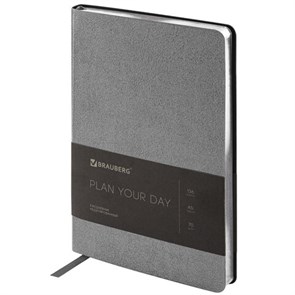 {{photo.Alt || photo.Description || 'Ежедневник недатированный А5 138х213 мм BRAUBERG &quot;Metallic&quot;, под кожу, 136 л., гибкий, серебряный, 113377'}}