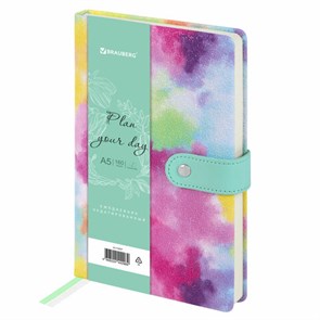 {{photo.Alt || photo.Description || 'Ежедневник недатированный А5 138х213 мм BRAUBERG &quot;Nebula&quot;, под кожу, застежка, 160 л., зелёный микс, 116237'}}