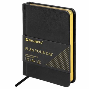 {{photo.Alt || photo.Description || 'Ежедневник недатированный МАЛЫЙ ФОРМАТ А6, 100х150 мм, BRAUBERG &quot;Iguana&quot;, кожзам, 160 л., черный, 125104'}}