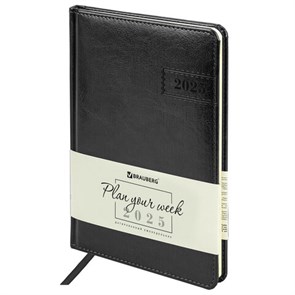 {{photo.Alt || photo.Description || 'Еженедельник датированный 2025, А5, 145х215 мм, BRAUBERG &quot;Imperial&quot;, под кожу, черный, 115965'}}