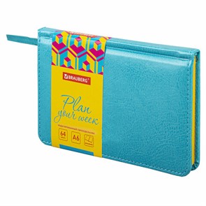 {{photo.Alt || photo.Description || 'Еженедельник недатированный МАЛЫЙ ФОРМАТ 95х155 мм А6 BRAUBERG &quot;Rainbow&quot;, под кожу, 64 л., бирюзовый, 114483'}}