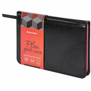 {{photo.Alt || photo.Description || 'Еженедельник недатированный МАЛЫЙ ФОРМАТ 95х155 мм А6 BRAUBERG &quot;Rainbow&quot;, под кожу, 64 л., черный, 114485'}}