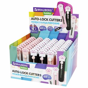 {{photo.Alt || photo.Description || 'Нож канцелярский &quot;Лапки&quot;, Cat Paw, 9 мм, автофиксатор, BRAUBERG HOBBY, в дисплее, 238346'}}