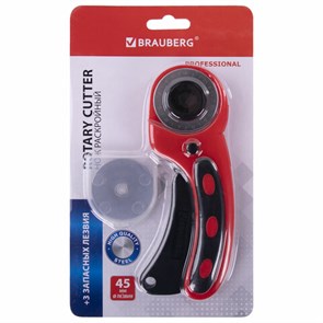 {{photo.Alt || photo.Description || 'Нож раскройный роликовый 45 мм BRAUBERG PROFESSIONAL, 4 лезвия в комплекте, резиновые вставки, 238088'}}