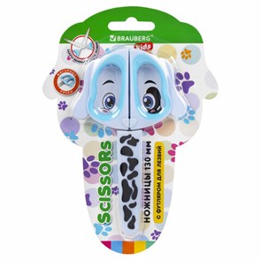 {{photo.Alt || photo.Description || 'Ножницы 130 мм, фигурные рукоятки с резиновыми вставками &quot;Далматин&quot;, с чехлом, BRAUBERG KIDS, 238352'}}