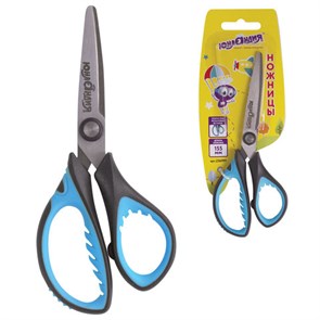 {{photo.Alt || photo.Description || 'Ножницы ЮНЛАНДИЯ &quot;BASIC&quot;, 155 мм, ребристые резиновые вставки, черно-голубые, европодвес, 236991'}}