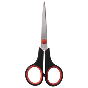 {{photo.Alt || photo.Description || 'Ножницы STAFF EVERYDAY, 150 мм, бюджет, резиновые вставки, черно-красные, ПВХ чехол, 237497.'}}