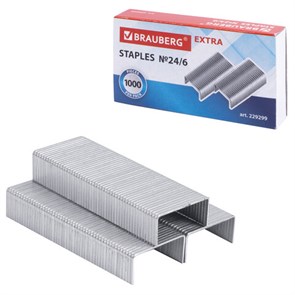 {{photo.Alt || photo.Description || 'Скобы для степлера цинковое покрытие №24/6, 1000 штук, BRAUBERG &quot;EXTRA&quot;, до 30 листов, 229299'}}