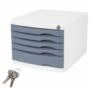 {{photo.Alt || photo.Description || 'Бокс с замком и 5 выдвижными лотками, корпус и лотки серые, 235х300х355 мм, BRAUBERG &quot;Office-Expert&quot;, 238048'}}