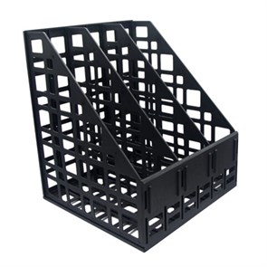 Лоток вертикальный для бумаг BRAUBERG ULTRA, 240 мм, 3 отделения, сетчатый, сборный, черный, 238249 238249