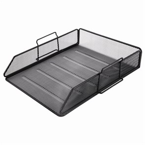 {{photo.Alt || photo.Description || 'Лоток горизонтальный металлический для бумаг BRAUBERG &quot;Germanium&quot;, А4 (260х337х77 мм), черный, 231954'}}