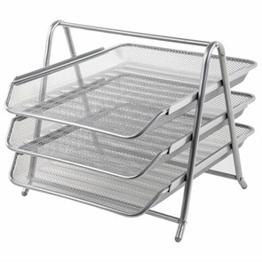 {{photo.Alt || photo.Description || 'Лоток горизонтальный металлический для бумаг, 3 секции, BRAUBERG &quot;Germanium&quot;, А4 (267х355х295 мм), серебристый, 231953'}}