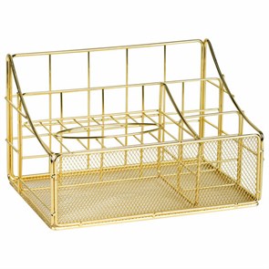 {{photo.Alt || photo.Description || 'Органайзер для косметики и мелочей металлический 4 секции, MONTE VITA, 160х240х150 мм, золото, 272479'}}