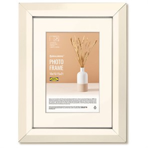 {{photo.Alt || photo.Description || 'Рамка 15х21 см с паспарту 10х15 см небьющаяся, аналог IKEA, багет 26 мм, МДФ, BRAUBERG &quot;Zool&quot;, цвет слоновая кость, 391374'}}