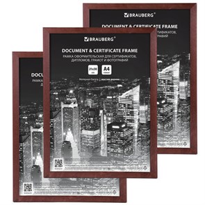 {{photo.Alt || photo.Description || 'Рамка 21х30 см небьющаяся, КОМПЛЕКТ 3 шт., багет 14 мм дерево, BRAUBERG &quot;Elegant&quot;, цвет венге, 391356'}}