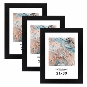 {{photo.Alt || photo.Description || 'Рамка 21х30 см небьющаяся, КОМПЛЕКТ 3 шт., багет 29 мм, МДФ, BRAUBERG &quot;Basic&quot;, черная, 391261'}}