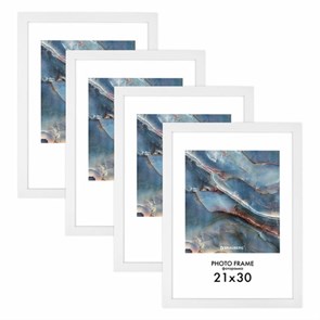 {{photo.Alt || photo.Description || 'Рамка 21х30 см небьющаяся, КОМПЛЕКТ 4 шт., багет 16 мм, МДФ, BRAUBERG &quot;Basic&quot;, белая, 391258'}}