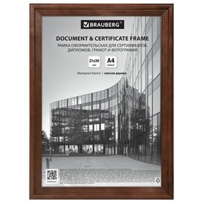 {{photo.Alt || photo.Description || 'Рамка 21х30 см, дерево, багет 20 мм, BRAUBERG &quot;Business&quot;, махагон, акриловый экран, 391293'}}