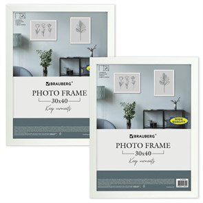 {{photo.Alt || photo.Description || 'Рамка 30х40 см небьющаяся, КОМПЛЕКТ 2 штуки, багет 21 мм, МДФ, BRAUBERG &quot;Idea&quot;, белая, 391394'}}