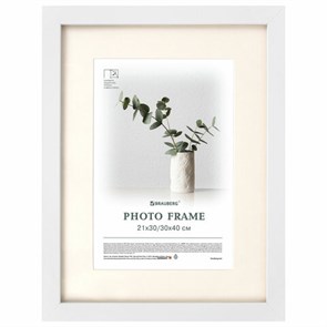 {{photo.Alt || photo.Description || 'Рамка 30х40 см с паспарту 21х30 см, небьющаяся, багет 26 мм, МДФ, BRAUBERG &quot;Ambassador&quot;, белая, 391368'}}
