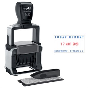 {{photo.Alt || photo.Description || 'Датер самонаборный металлический, 2 строки+дата, оттиск 41х24 мм, сине-красный, TRODAT 5435, касса в комплекте, 53460'}}