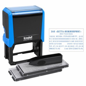 {{photo.Alt || photo.Description || 'Штамп самонаборный 8-строчный, оттиск 60х40 мм, синий без рамки, TRODAT 4927/DB, КАССЫ В КОМПЛЕКТЕ, 4957'}}