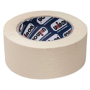 Клейкая лента малярная креппированная 50 мм х 50 м (реальная длина!), профессиональная, UNIBOB 28139 221259