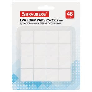 {{photo.Alt || photo.Description || 'Двусторонние клеевые подушечки 25 мм х 25 мм х 2 мм, ВСПЕНЕННАЯ ОСНОВА, 48 шт., BRAUBERG, 662786'}}