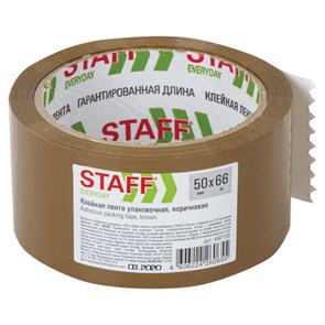 {{photo.Alt || photo.Description || 'Клейкая лента 50 мм х 66 м упаковочная КОРИЧНЕВАЯ, толщина 40 микрон, STAFF, 440159'}}