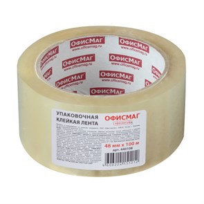 {{photo.Alt || photo.Description || 'Клейкая лента упаковочная, 48 мм х 100 м, прозрачная, толщина 45 микрон, ОФИСМАГ, 440108'}}